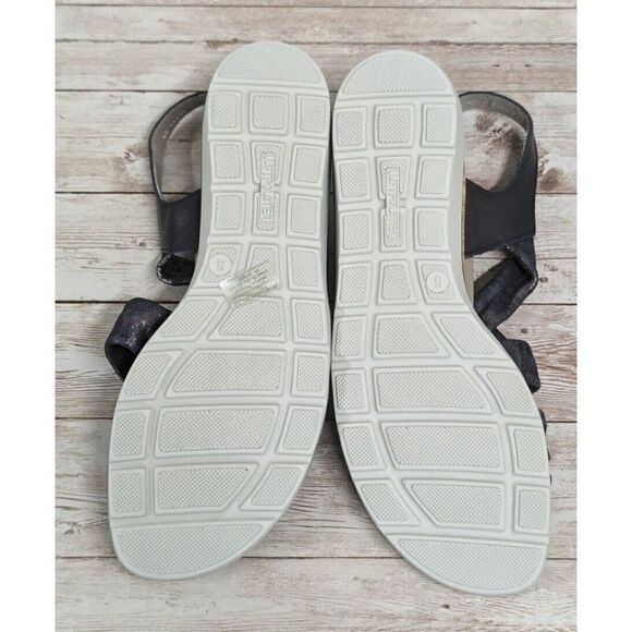 Ara Womens Size 5 Black Adjustable Strap Open Toe Wedge Heel Slingback Sandal - Picture 10 of 11